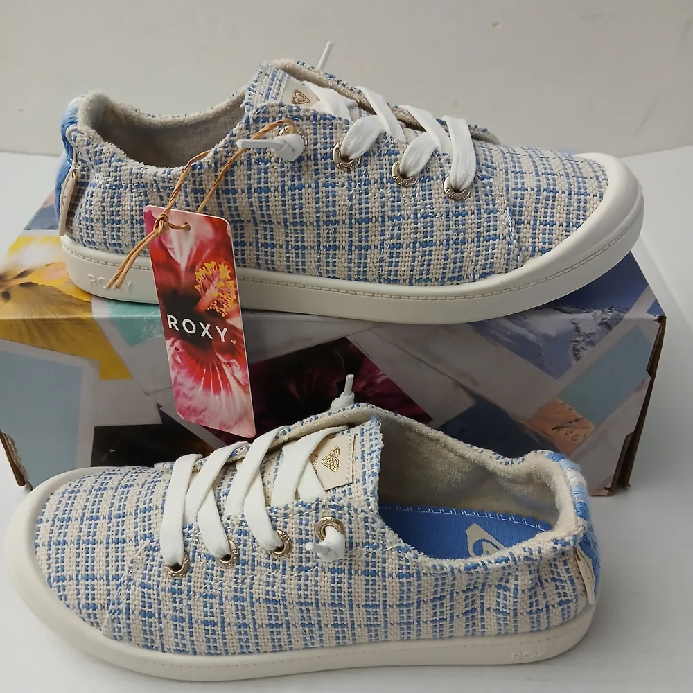 Roxy Kids Bayshore Plus- 405 Open Blue/Blue   Sneakers Size 6 New $40 - Picture 4 of 12